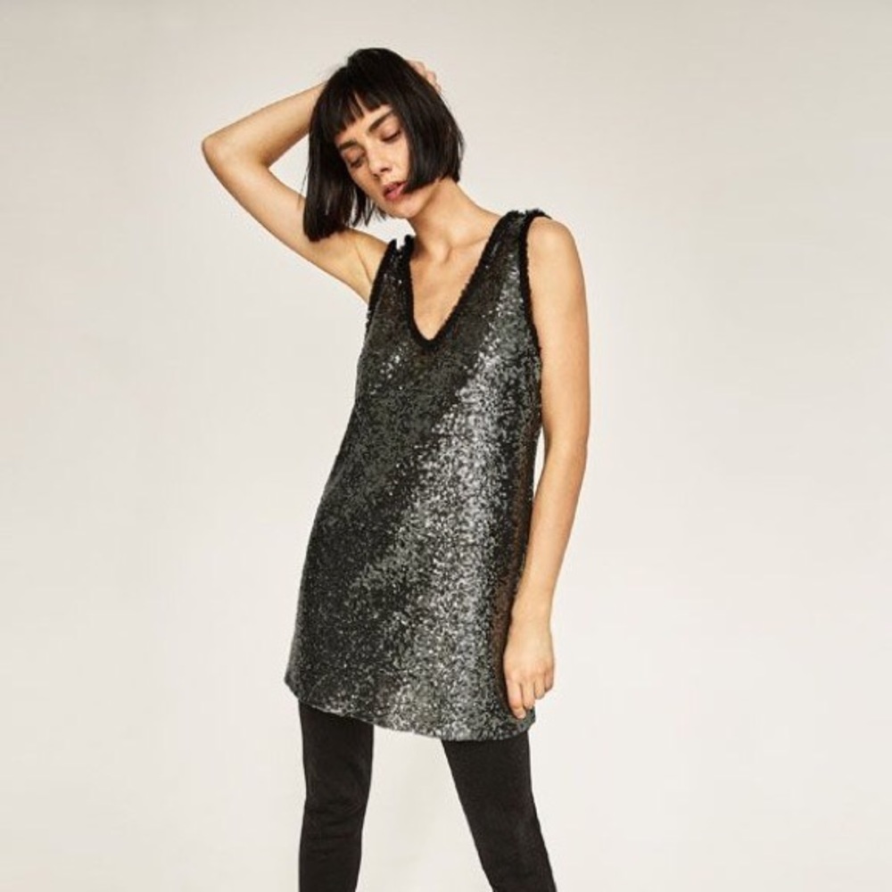 Zara sequined mini dress with open back